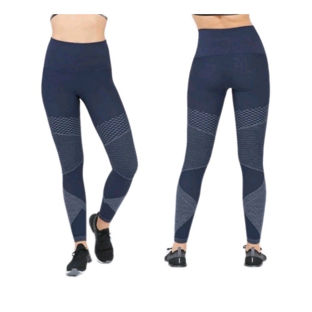 Spanx Womens Size XL Look at Me Now Seamless Moto Navy Leggings NWT MSRP $88